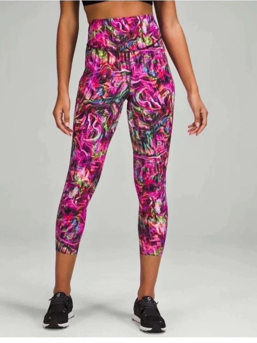 Lululemon Womens Base Pace High-Rise Tight 24” Hyper Flow Pink Multi Leggings 16